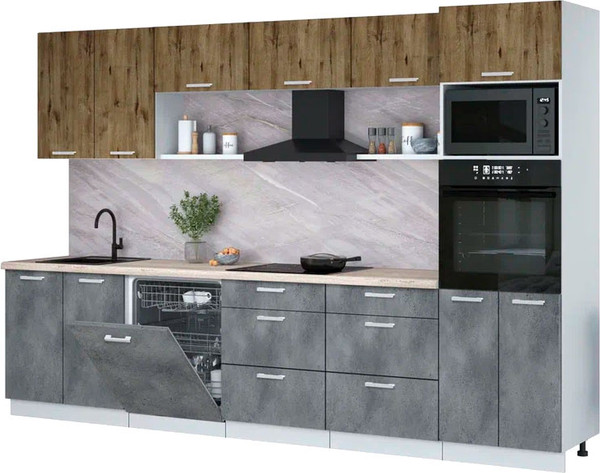 Кухонный гарнитур Интерлиния Мила Лайт 3.2-ПМ1  - фото