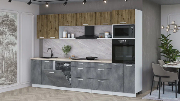 Кухонный гарнитур Интерлиния Мила Лайт 3.2-ПМ1 