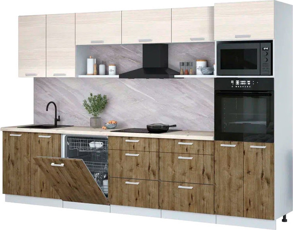 Кухонный гарнитур Интерлиния Мила Лайт 3.2-ПМ1  - фото