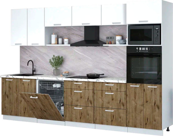 Кухонный гарнитур Интерлиния Мила Лайт 3.2-ПМ1  - фото