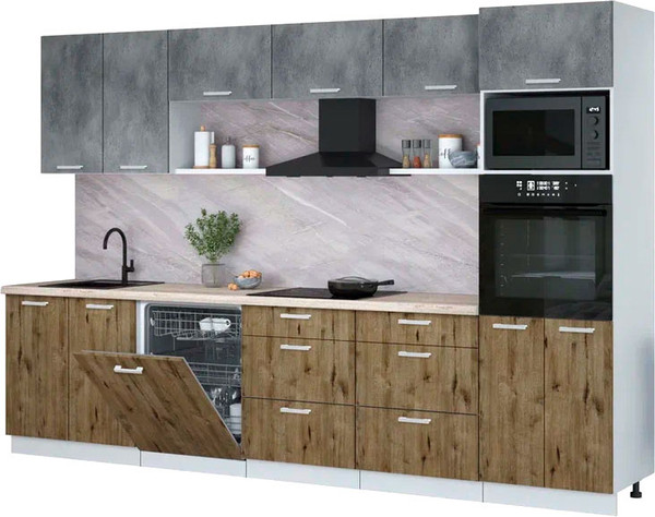 Кухонный гарнитур Интерлиния Мила Лайт 3.2-ПМ1  - фото