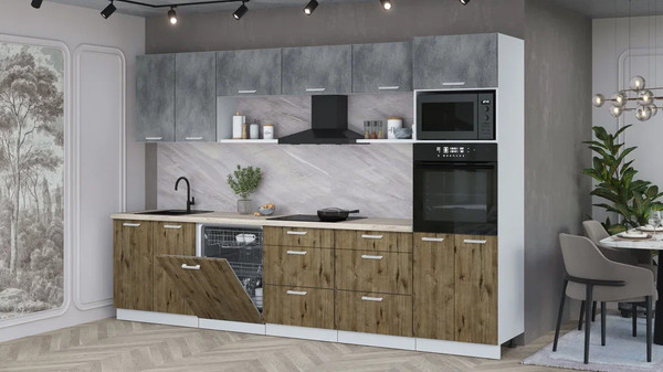 Кухонный гарнитур Интерлиния Мила Лайт 3.2-ПМ1 