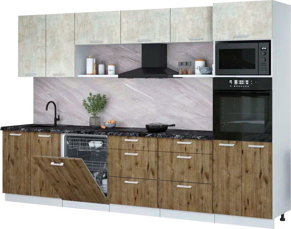 Кухонный гарнитур Интерлиния Мила Лайт 3.2-ПМ1  - фото