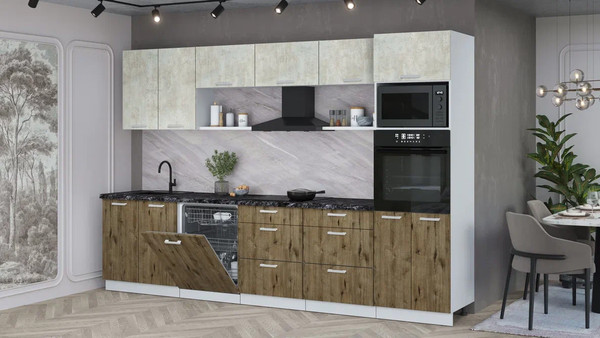 Кухонный гарнитур Интерлиния Мила Лайт 3.2-ПМ1 