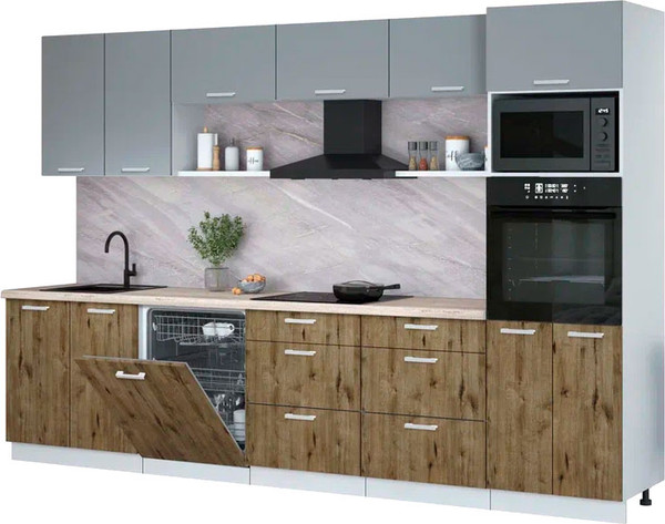 Кухонный гарнитур Интерлиния Мила Лайт 3.2-ПМ1 - фото