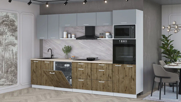 Кухонный гарнитур Интерлиния Мила Лайт 3.2-ПМ1