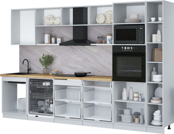Кухонный гарнитур Интерлиния Мила Лайт 3.3-ПМ1 