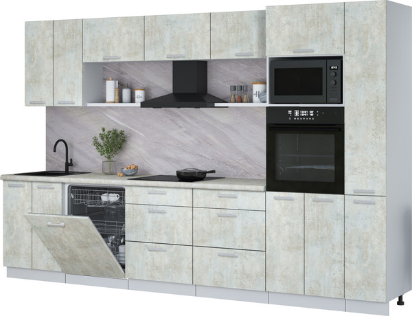 Кухонный гарнитур Интерлиния Мила Лайт 3.3-ПМ1  - фото