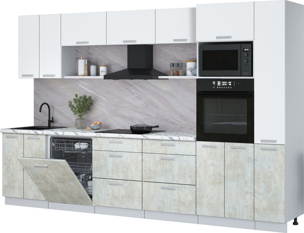 Кухонный гарнитур Интерлиния Мила Лайт 3.3-ПМ1  - фото