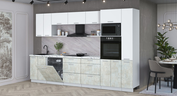 Кухонный гарнитур Интерлиния Мила Лайт 3.3-ПМ1 