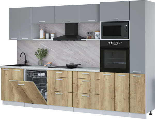 Кухонный гарнитур Интерлиния Мила Лайт 3.3-ПМ1  - фото