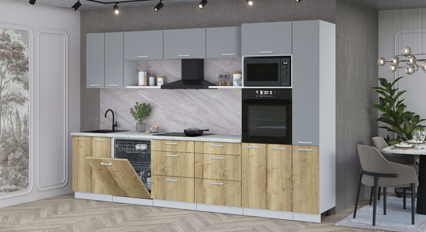 Кухонный гарнитур Интерлиния Мила Лайт 3.3-ПМ1 