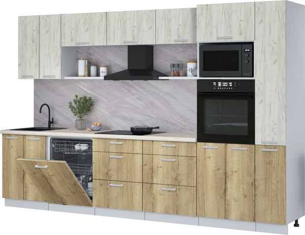 Кухонный гарнитур Интерлиния Мила Лайт 3.3-ПМ1  - фото