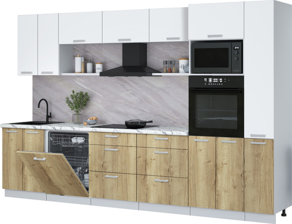 Кухонный гарнитур Интерлиния Мила Лайт 3.3-ПМ1  - фото