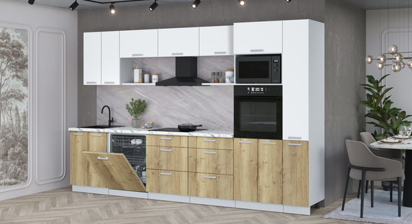 Кухонный гарнитур Интерлиния Мила Лайт 3.3-ПМ1 