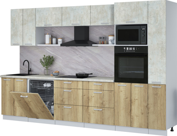 Кухонный гарнитур Интерлиния Мила Лайт 3.3-ПМ1  - фото