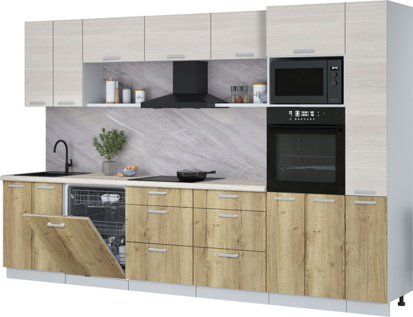 Кухонный гарнитур Интерлиния Мила Лайт 3.3-ПМ1  - фото