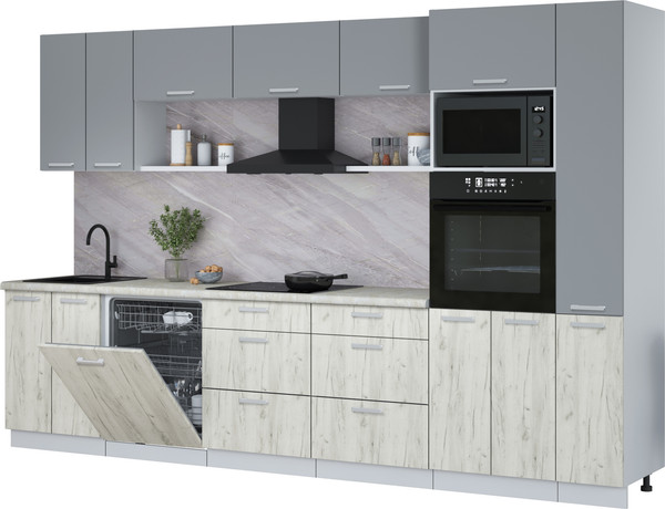 Кухонный гарнитур Интерлиния Мила Лайт 3.3-ПМ1  - фото