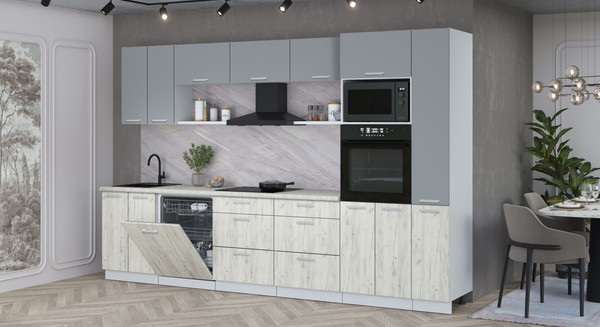 Кухонный гарнитур Интерлиния Мила Лайт 3.3-ПМ1 