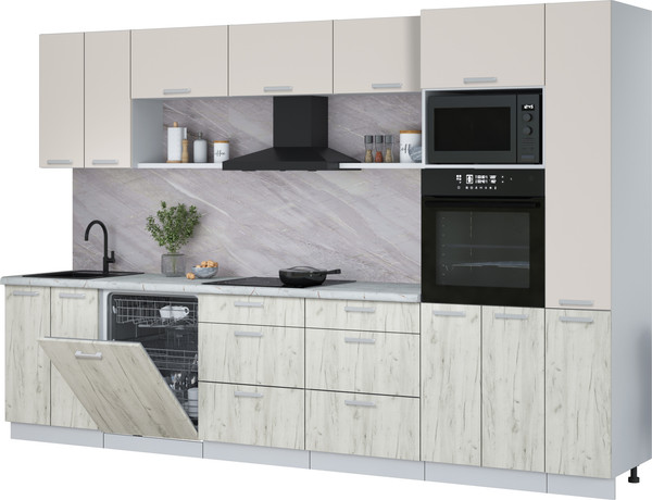 Кухонный гарнитур Интерлиния Мила Лайт 3.3-ПМ1  - фото