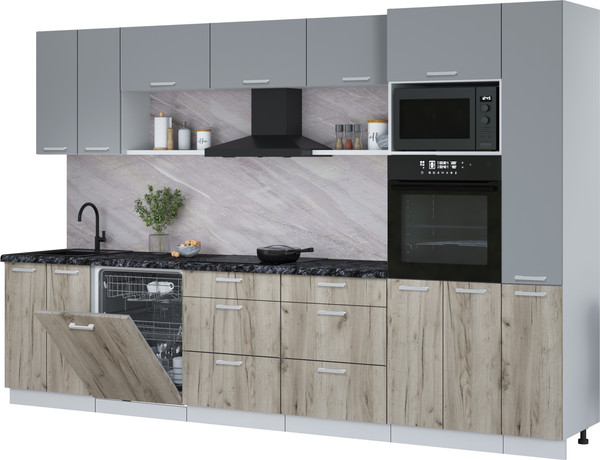 Кухонный гарнитур Интерлиния Мила Лайт 3.3-ПМ1  - фото