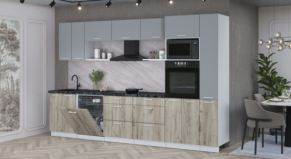 Кухонный гарнитур Интерлиния Мила Лайт 3.3-ПМ1 