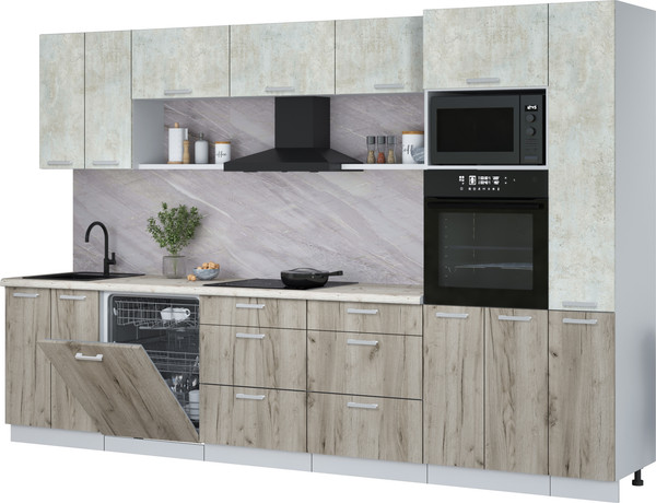 Кухонный гарнитур Интерлиния Мила Лайт 3.3-ПМ1  - фото