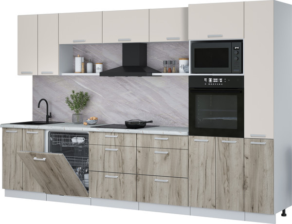 Кухонный гарнитур Интерлиния Мила Лайт 3.3-ПМ1  - фото