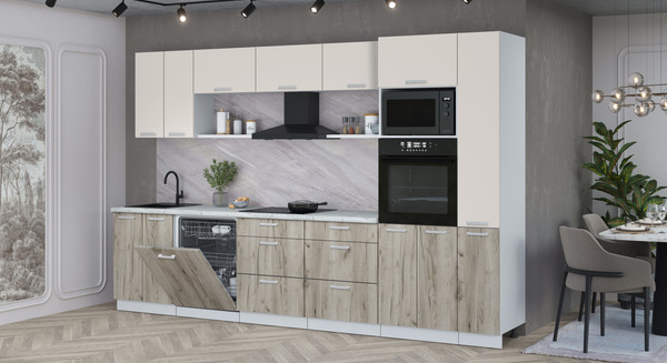 Кухонный гарнитур Интерлиния Мила Лайт 3.3-ПМ1 