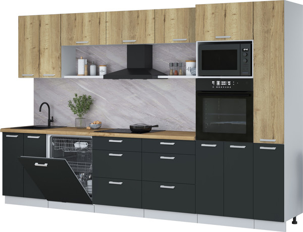 Кухонный гарнитур Интерлиния Мила Лайт 3.3-ПМ1  - фото