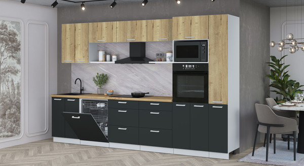 Кухонный гарнитур Интерлиния Мила Лайт 3.3-ПМ1 