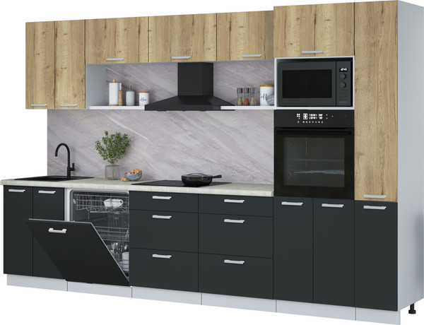 Кухонный гарнитур Интерлиния Мила Лайт 3.3-ПМ1  - фото