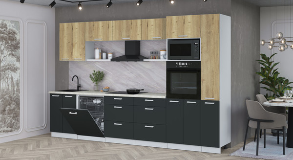 Кухонный гарнитур Интерлиния Мила Лайт 3.3-ПМ1 