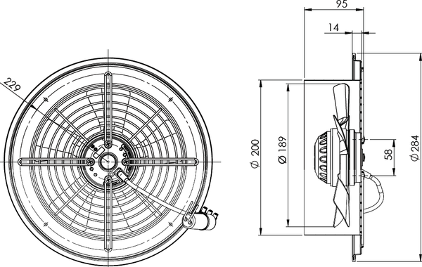 Вентилятор накладной Bahcivan BDRAX 200-4K