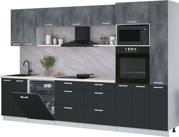 Кухонный гарнитур Интерлиния Мила Лайт 3.3-ПМ1  - фото