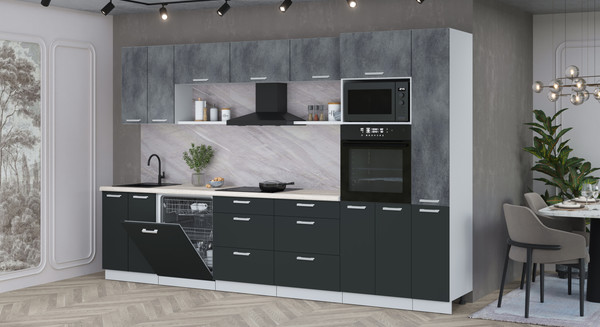 Кухонный гарнитур Интерлиния Мила Лайт 3.3-ПМ1 