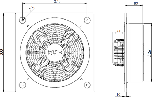 Вентилятор накладной Bahcivan BSMS 250