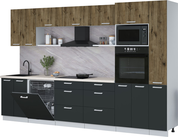 Кухонный гарнитур Интерлиния Мила Лайт 3.3-ПМ1  - фото