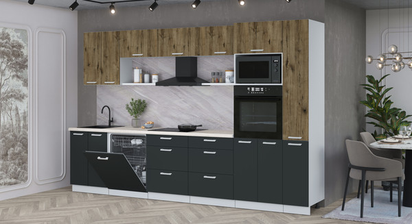 Кухонный гарнитур Интерлиния Мила Лайт 3.3-ПМ1 