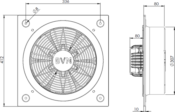 Вентилятор накладной Bahcivan BSMS 300