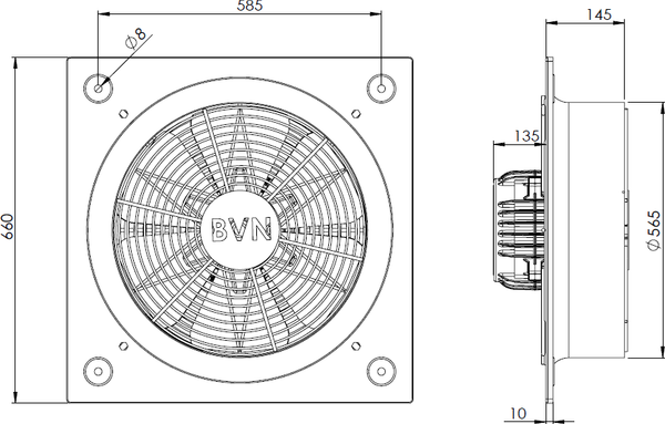 Вентилятор накладной Bahcivan BSMS 550
