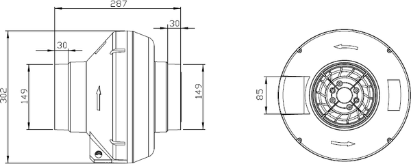 Вентилятор канальный Bahcivan BPX 150