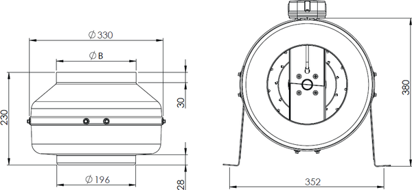 Вентилятор канальный Bahcivan BDTX 200 В