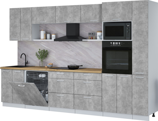 Кухонный гарнитур Интерлиния Мила Лайт 3.3-ПМ1  - фото