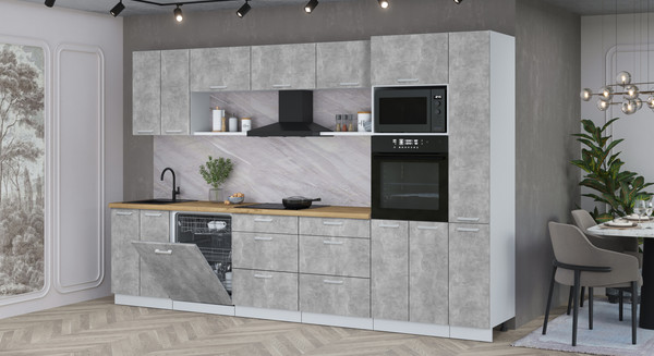 Кухонный гарнитур Интерлиния Мила Лайт 3.3-ПМ1 