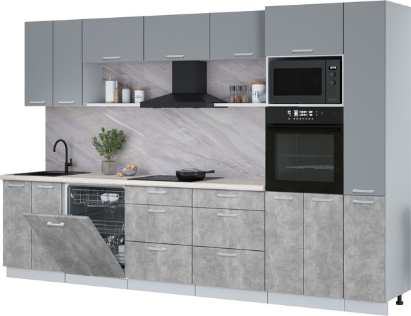 Кухонный гарнитур Интерлиния Мила Лайт 3.3-ПМ1 - фото