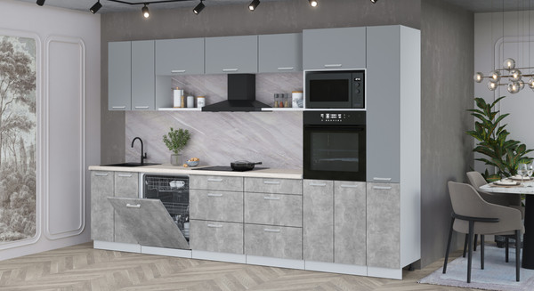 Кухонный гарнитур Интерлиния Мила Лайт 3.3-ПМ1