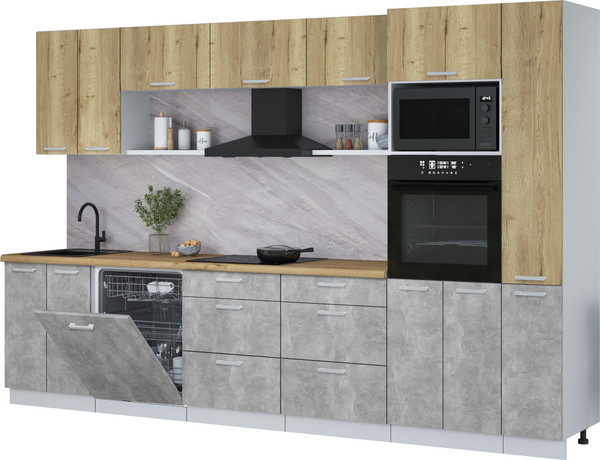 Кухонный гарнитур Интерлиния Мила Лайт 3.3-ПМ1  - фото