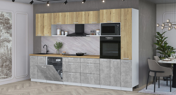 Кухонный гарнитур Интерлиния Мила Лайт 3.3-ПМ1 