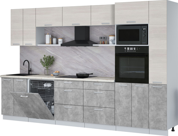 Кухонный гарнитур Интерлиния Мила Лайт 3.3-ПМ1 - фото